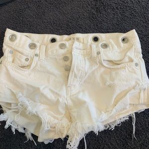 FREE PEOPLE white jean shorts